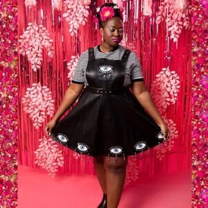 Dash of Pep Crying Is Badass Leather Overall Dress